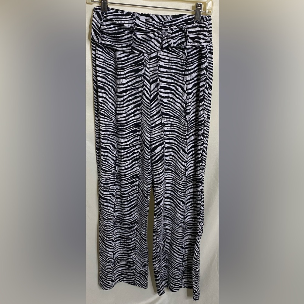 Robert Louis Zebra Print Boho Wide Leg Palazzo Pants